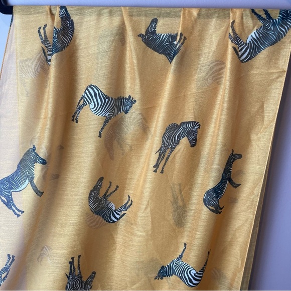 Runway Stitch Fix Mustard Yellow Zebra Scarf Print - Picture 5 of 10